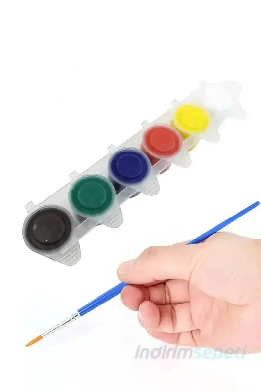 Akrilik Boya 6 Farklı Sulu Boya Fırça (10'er ml Mini Haznede) 1 Adet - Indirimsepeti