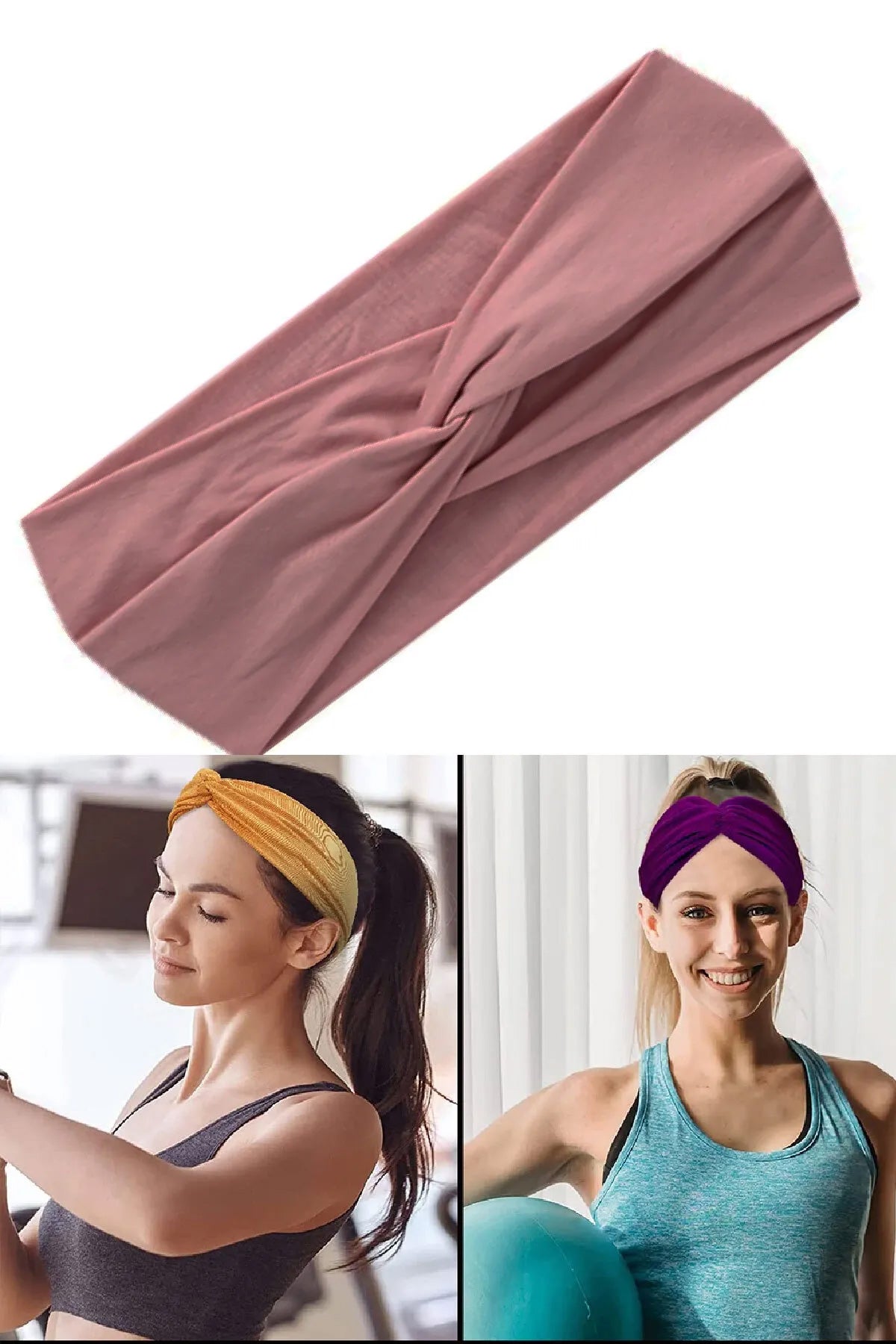 Çapraz Makyaj Yıkama Deniz Sahil Gezi Saç Bandı Ter Saç Bant Penye Pudra - Indirimsepeti