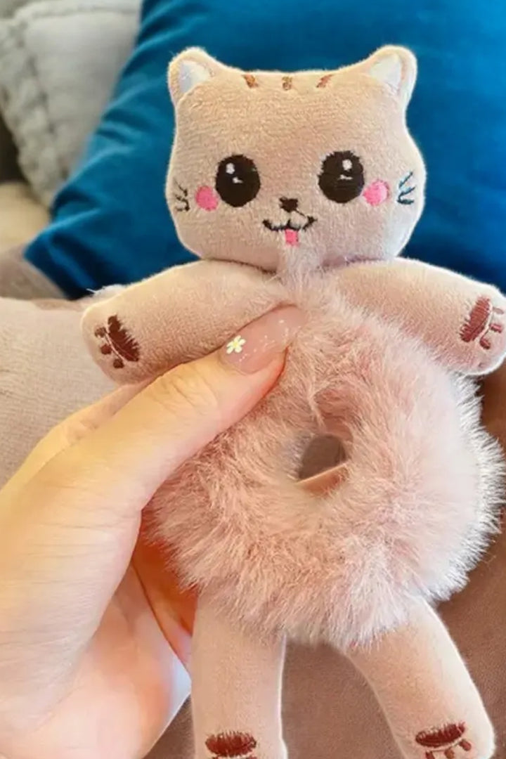 Peluş Sevimli Hayvan Figürlü 3d Boyutlu Saç Toka Lastikli Saç Aksesuar Kedi Civciv Panda  inek kurbağa - Indirimsepeti