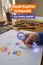 LED Işıklı ve Pusulalı Çocuk Büyüteci – Eğitici Keşif Oyuncağı, İnceleme ve Öğrenme Aracı - indirimsepeti