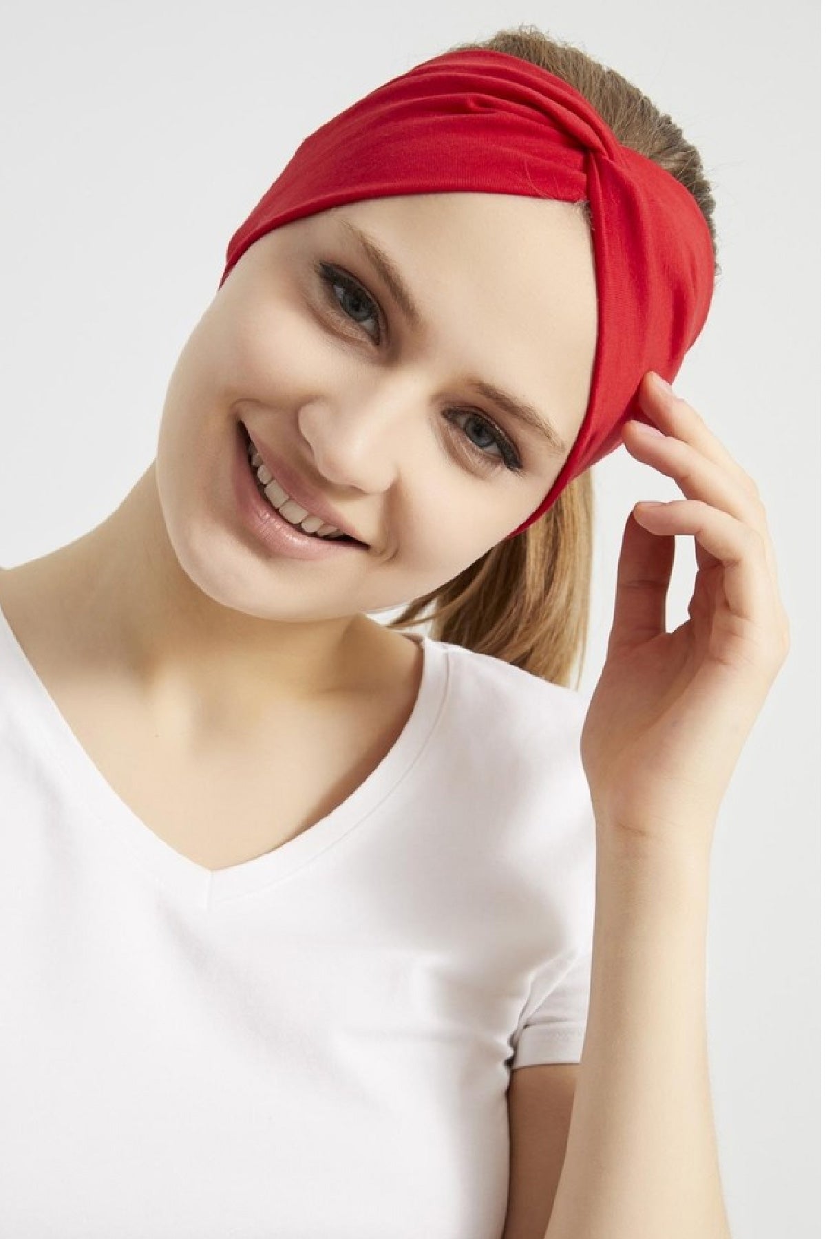 Çapraz Makyaj Yıkama Deniz Sahil Gezi Saç Bandı Ter Saç Bant Penye Kırmızı - Indirimsepeti