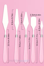 5’li Paslanmaz Çelik Resim Spatula Seti – Sanat ve Hobi İçin Palet Bıçakları – Pembe - indirimsepeti