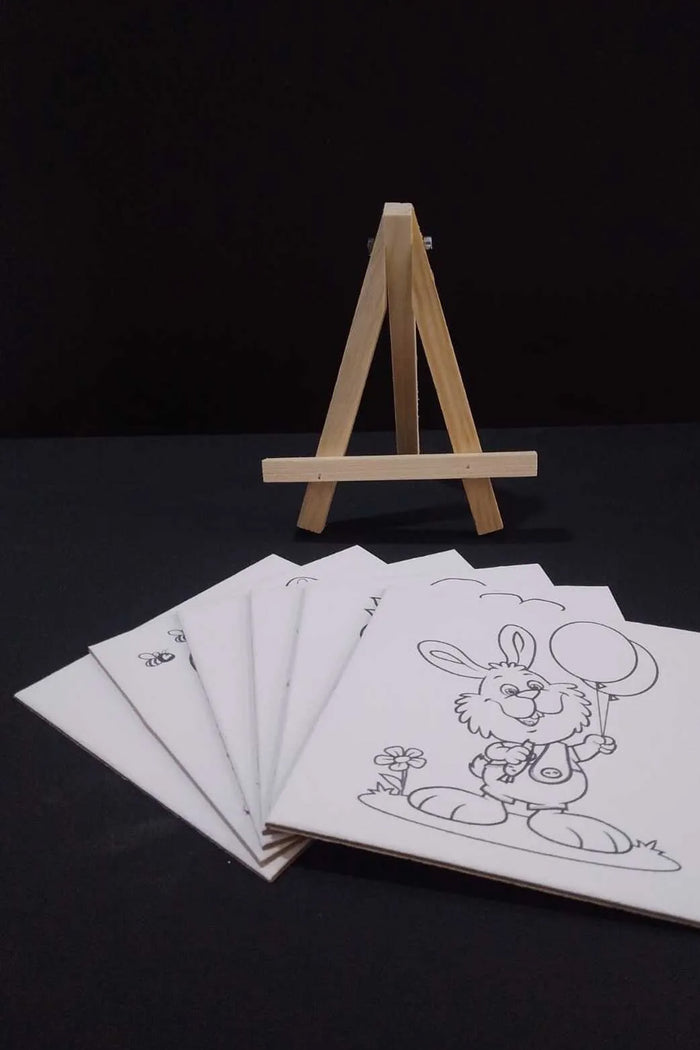 15x15 6 Lı Boyama Seti Resimli Tuval Mini Şövale 5ml 6lı Akrilik Boya Fırça  Hediye - Indirimsepeti