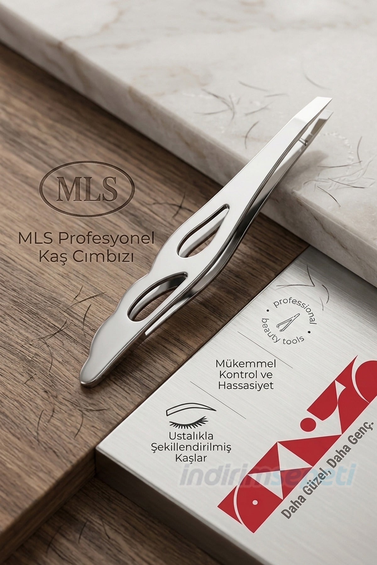 Cımbız Profesyonel Eğimli Uçlu Kaş Cımbızı - Kaş ve Manikür Cımbızı Hassas Tutuş ve Şekillendirme