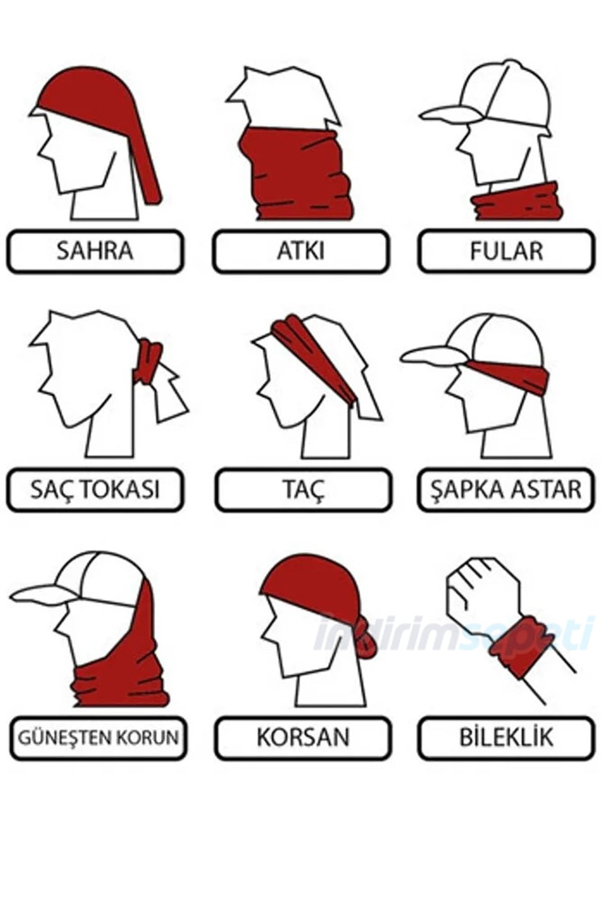 Aslan Desenli Motorcu Buff Maske Outdoor Boyunluk Unisex Bandana Spor, Motor ve Günlük Kullanım - indirimsepeti