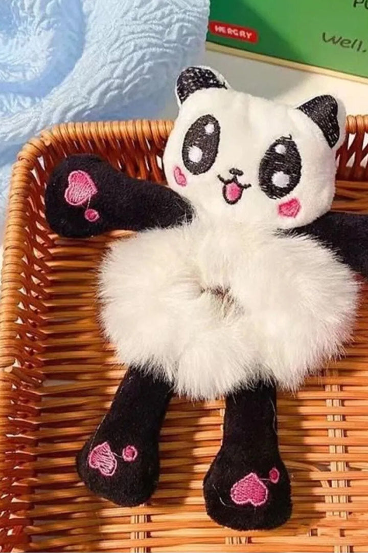 Peluş Sevimli Hayvan Figürlü 3d Boyutlu Saç Toka Lastikli Saç Aksesuar Kedi Civciv Panda  inek kurbağa - Indirimsepeti