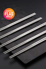 5 Çift Metal Chopstick Paslanmaz Çelik Çin Çubuğu Yemek Çubukları 10 Adet - indirimsepeti