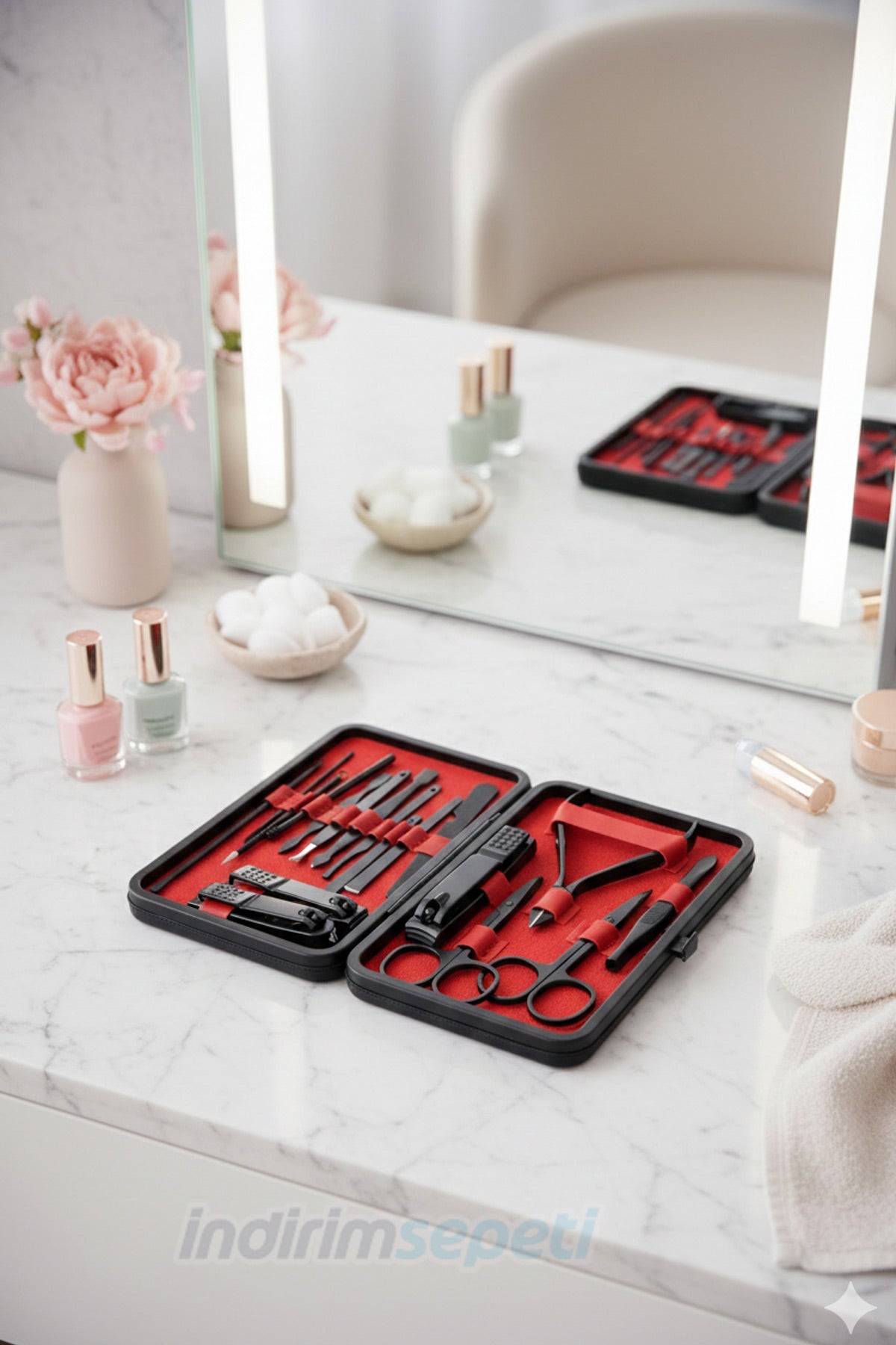 Manikür Pedikür Seti Tırnak Manikür Pensi Set 17 Pcs Tırnak Eti Manikür Makası Siyah Nokta Temizleme - indirimsepeti