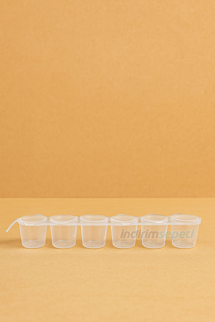 20 ml cc Kapasiteli Pratik Plastik Boya Kutusu – 6'lı Şerit 6x 20Ml 1 Adet - Indirimsepeti