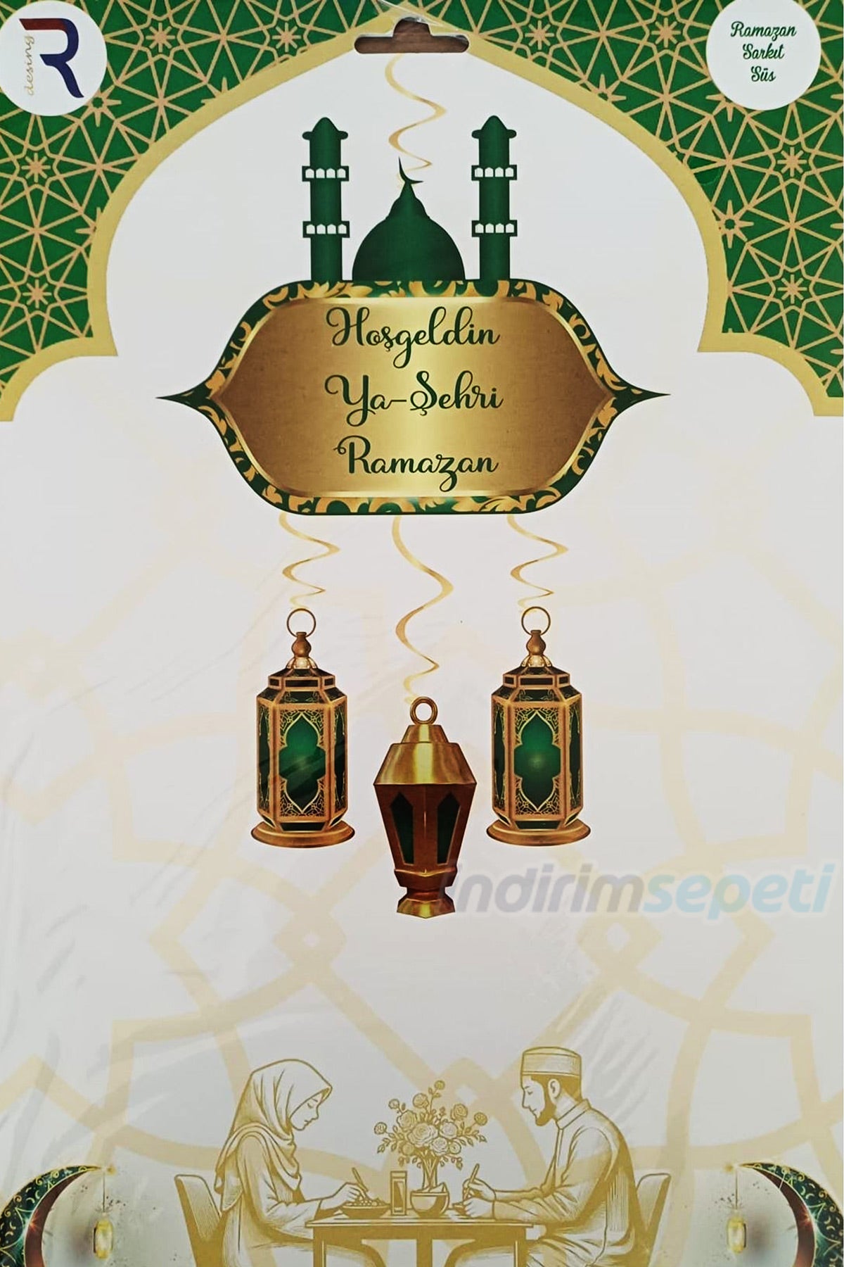 Hoş Geldin Ramazan Dekoratif Mekan Süsü 4 Parça Motifli Sarkıt Ramazan Süsü Yeşil Hoş geldin Ya Şehri Ramazan - indirimsepeti