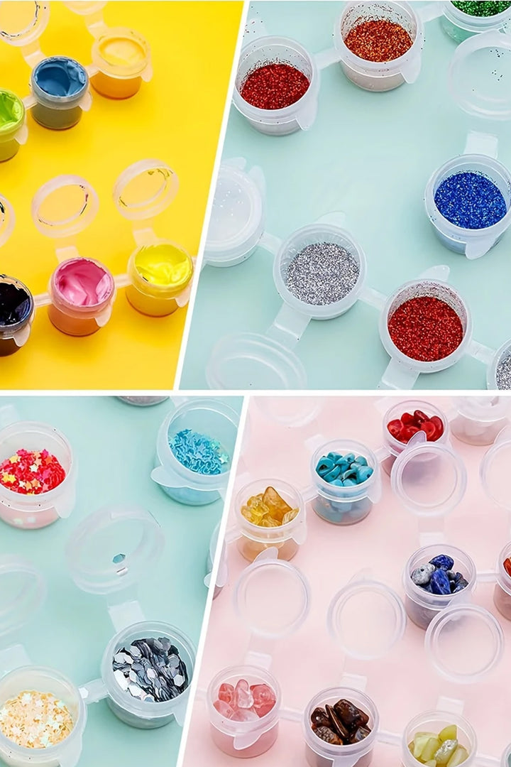 5 ml cc Kapasiteli Pratik Boş Plastik Boya Kutusu – 6'lı Şerit 6x 5 ml 1 Adet - Indirimsepeti