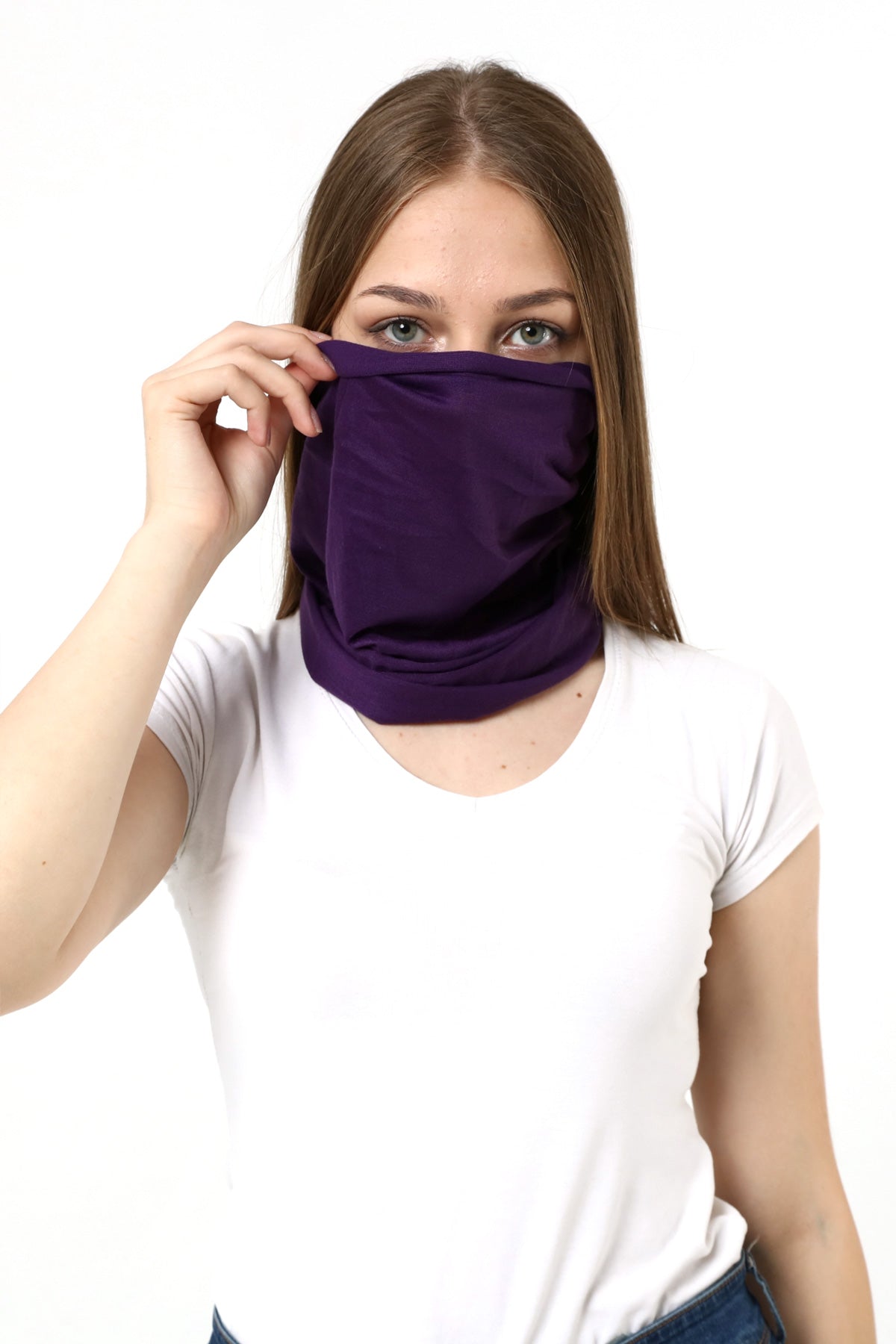 Buff Dikişsiz Boyunluk Maske Baf Bandana Saç Bandı Kamp Aksesuar Mor Desensiz - indirimsepeti