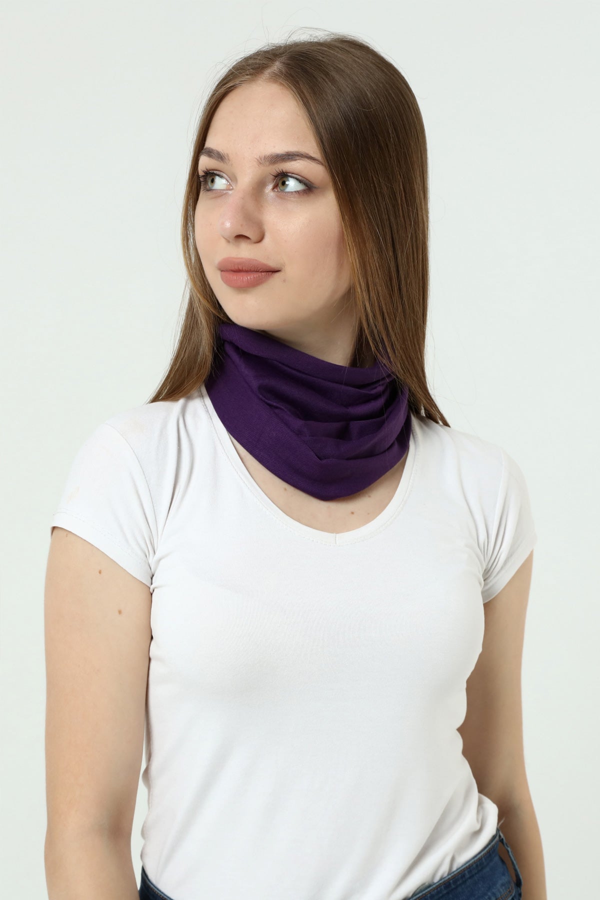 Buff Dikişsiz Boyunluk Maske Baf Bandana Saç Bandı Kamp Aksesuar Mor Desensiz - indirimsepeti