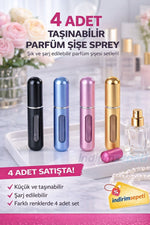 4 Adet Taşınabilir Parfüm Şişesi Sprey Seti – Karışık Renk Mini Doldurulabilir Parfüm Atomizer Seyahat Boy - indirimsepeti
