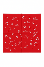 Türk Bayrağı Ayyıldız Desenli Kırmızı Bandana Fular Pamuklu - indirimsepeti