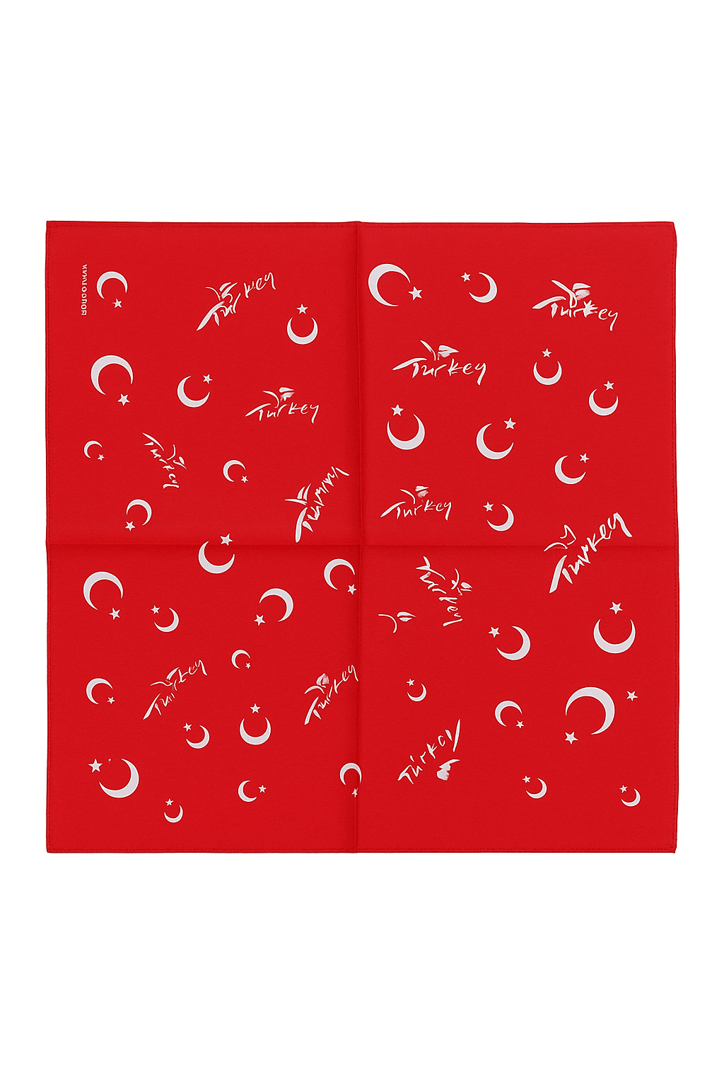 Türk Bayrağı Ayyıldız Desenli Kırmızı Bandana Fular Pamuklu - indirimsepeti