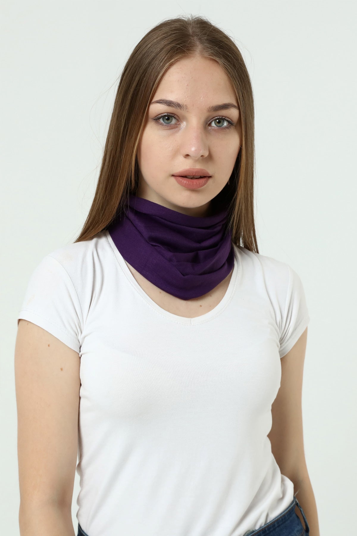 Buff Dikişsiz Boyunluk Maske Baf Bandana Saç Bandı Kamp Aksesuar Mor Desensiz - indirimsepeti