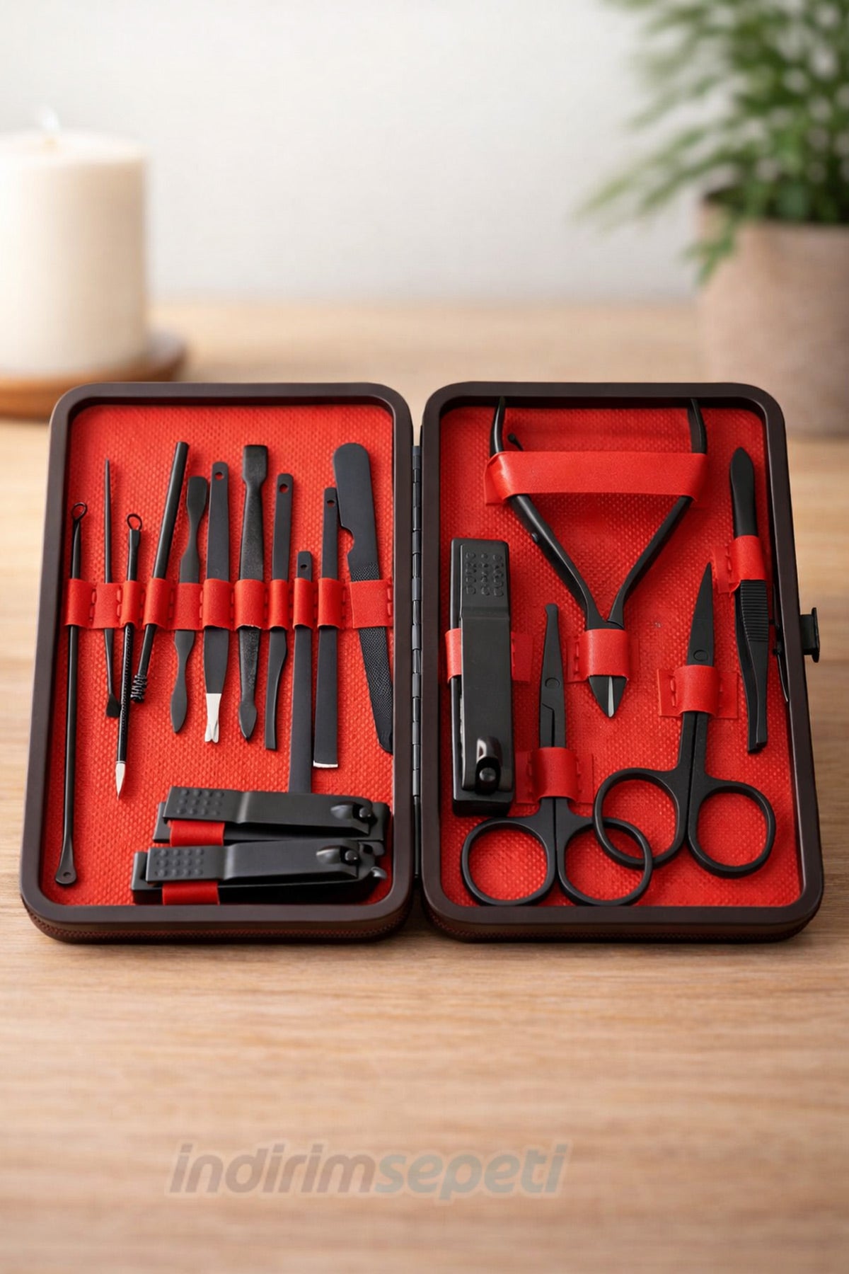 Manikür Pedikür Seti Tırnak Manikür Pensi Set 17 Pcs Tırnak Eti Manikür Makası Siyah Nokta Temizleme - indirimsepeti