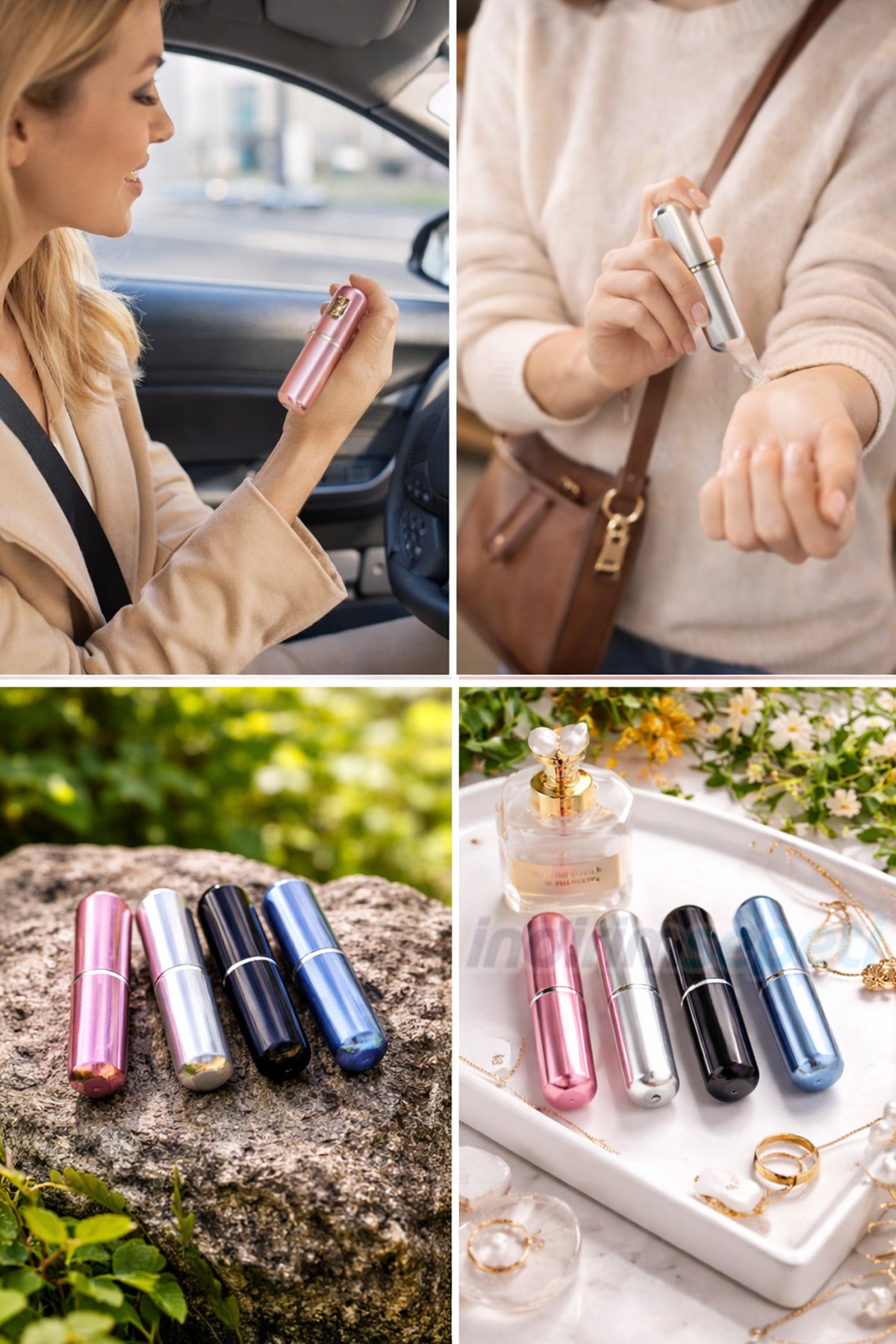 3’lü 10 Ml Taşınabilir Parfüm Atomizer Şişesi – Doldurulabilir Metal Gövdeli Cep