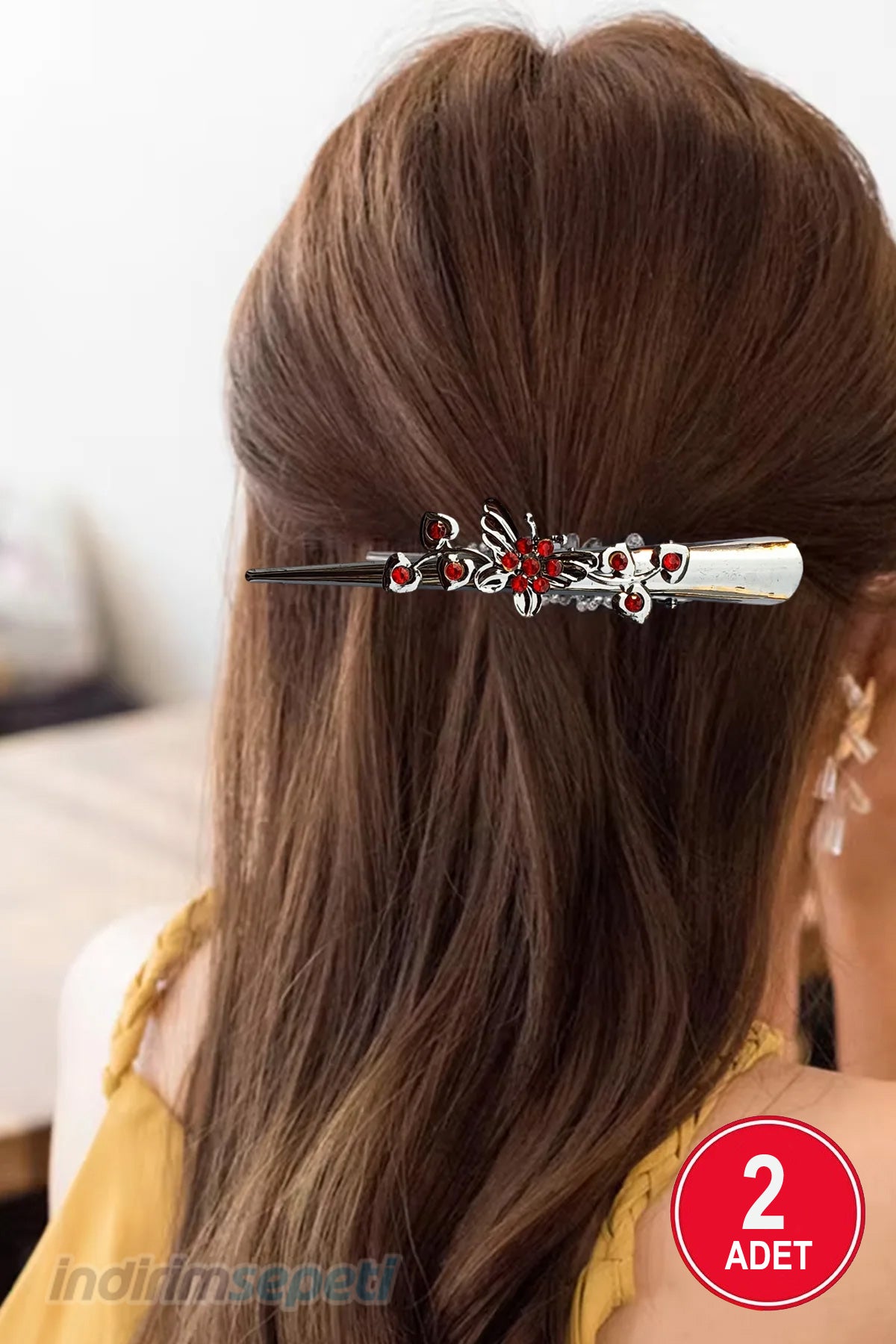 Metal Saç Tokası, Karışık Renkli Alaşımlı Yaylı Toka, 14 Yaş ve Üzeri Saç Aksesuar 2 Adet - Indirimsepeti