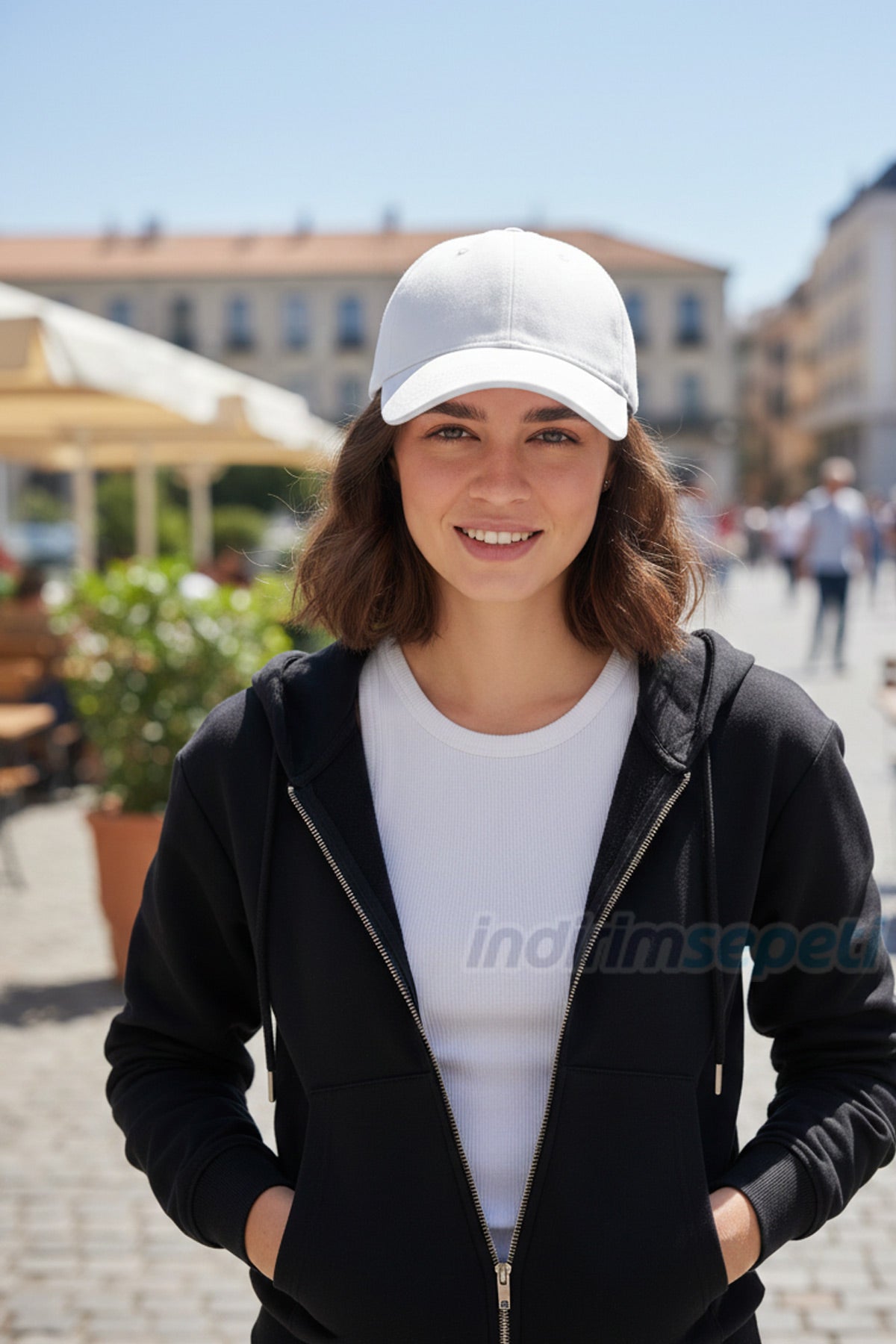 Beyaz Düz Kep Şapka – Ayarlanabilir Unisex Günlük Spor Şapka | Rahat ve Şık Tasarım