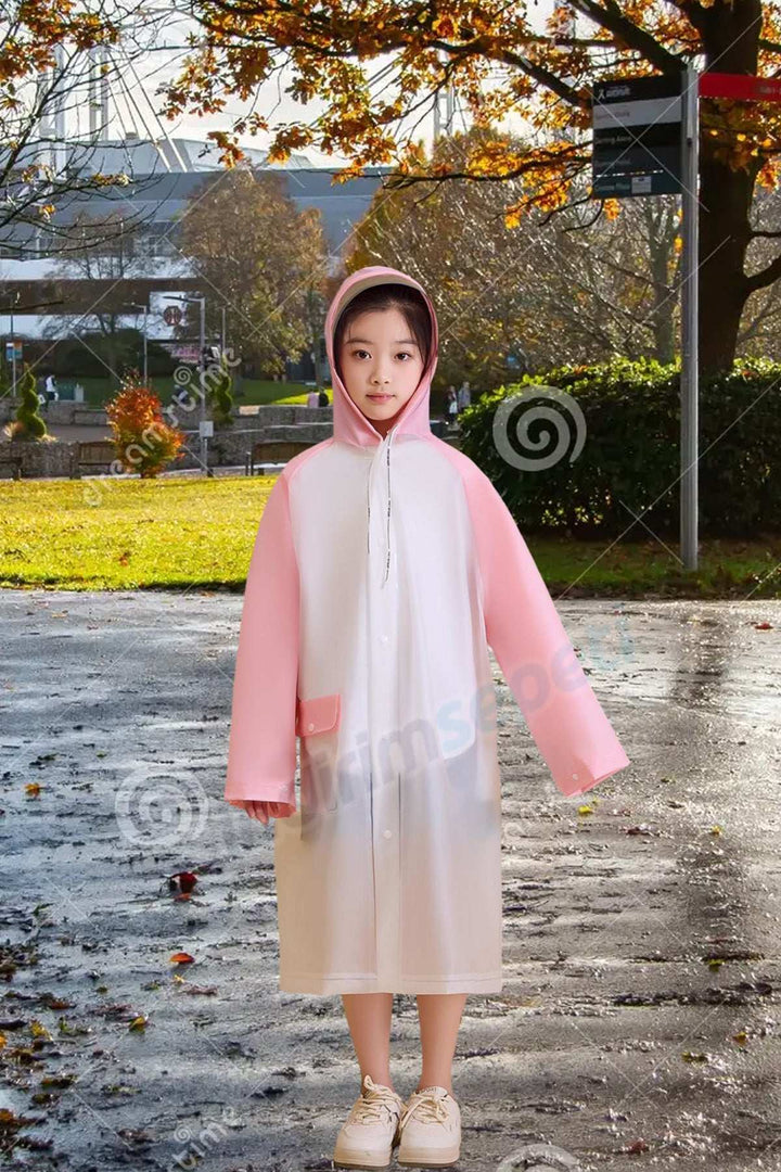 Trend Çocuk Yağmurluk Sticker Çıkartma Yapıştırmalı Sırt Çanta Korumalı Pembe Eva Cepli Özel Çantalı - Indirimsepeti