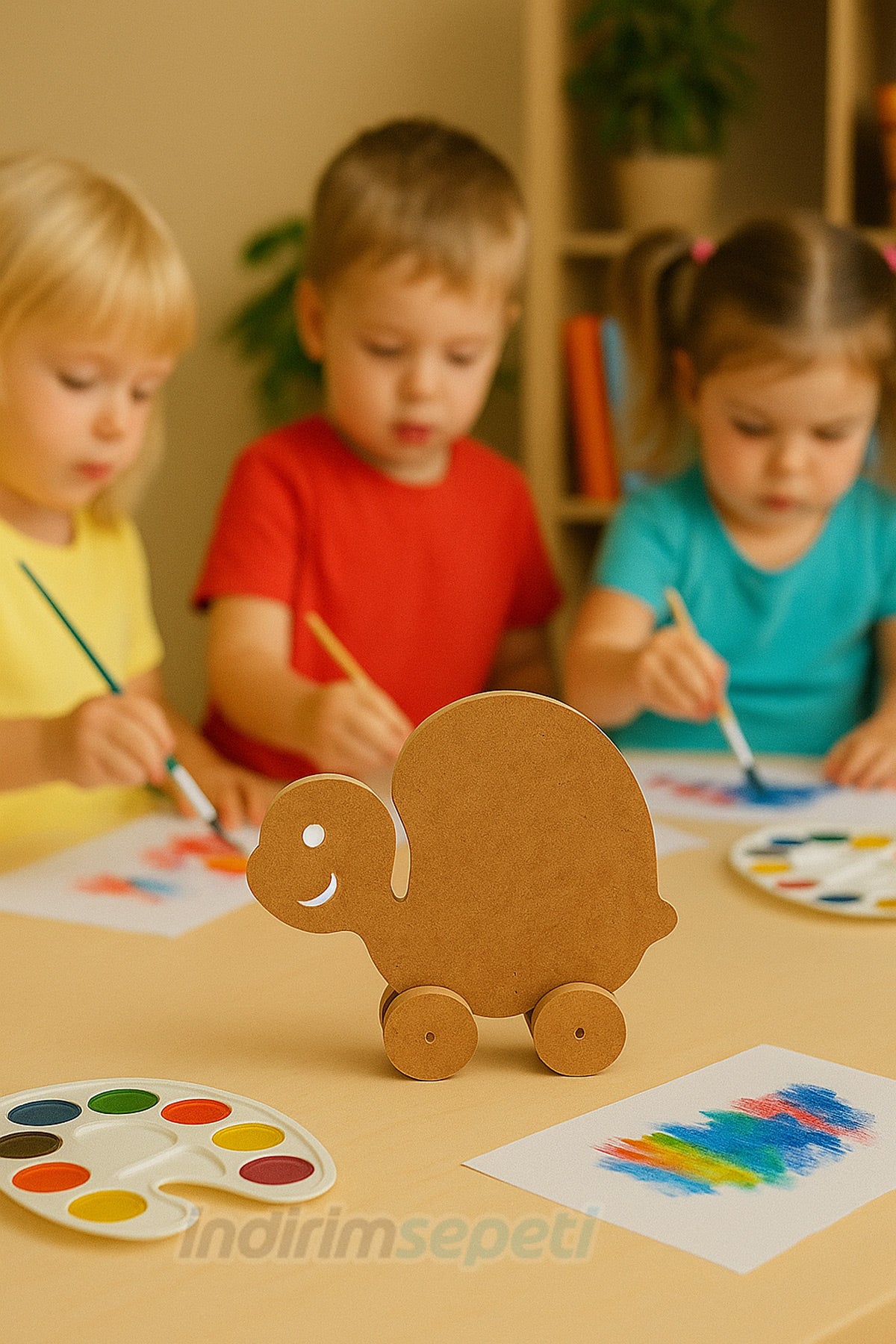 Ahşap Kaplumbağa Boyama Objesi – 19×16 cm | Çocuklar İçin Eğlenceli Hobi Figürü - indirimsepeti