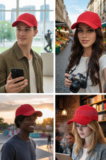 Kırmızı Düz Kep Şapka – Ayarlanabilir Unisex Günlük Spor Şapka | Canlı Renk Şık Tasarım