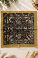 Etnik Desenli Pamuklu Bandana | 52x52 cm Geleneksel Desenli Sokak Stili Unisex Bandana