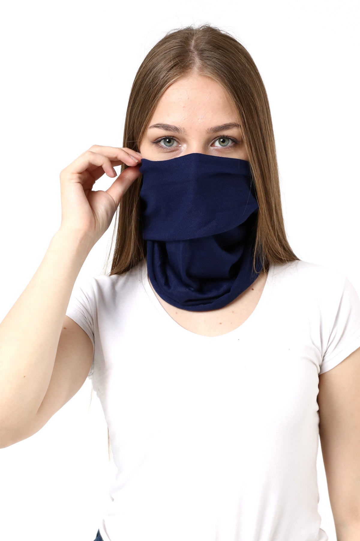 Buff Dikişsiz Boyunluk Maske Baf Bandana Saç Bandı Kamp Aksesuar Lacivert Desensiz - indirimsepeti