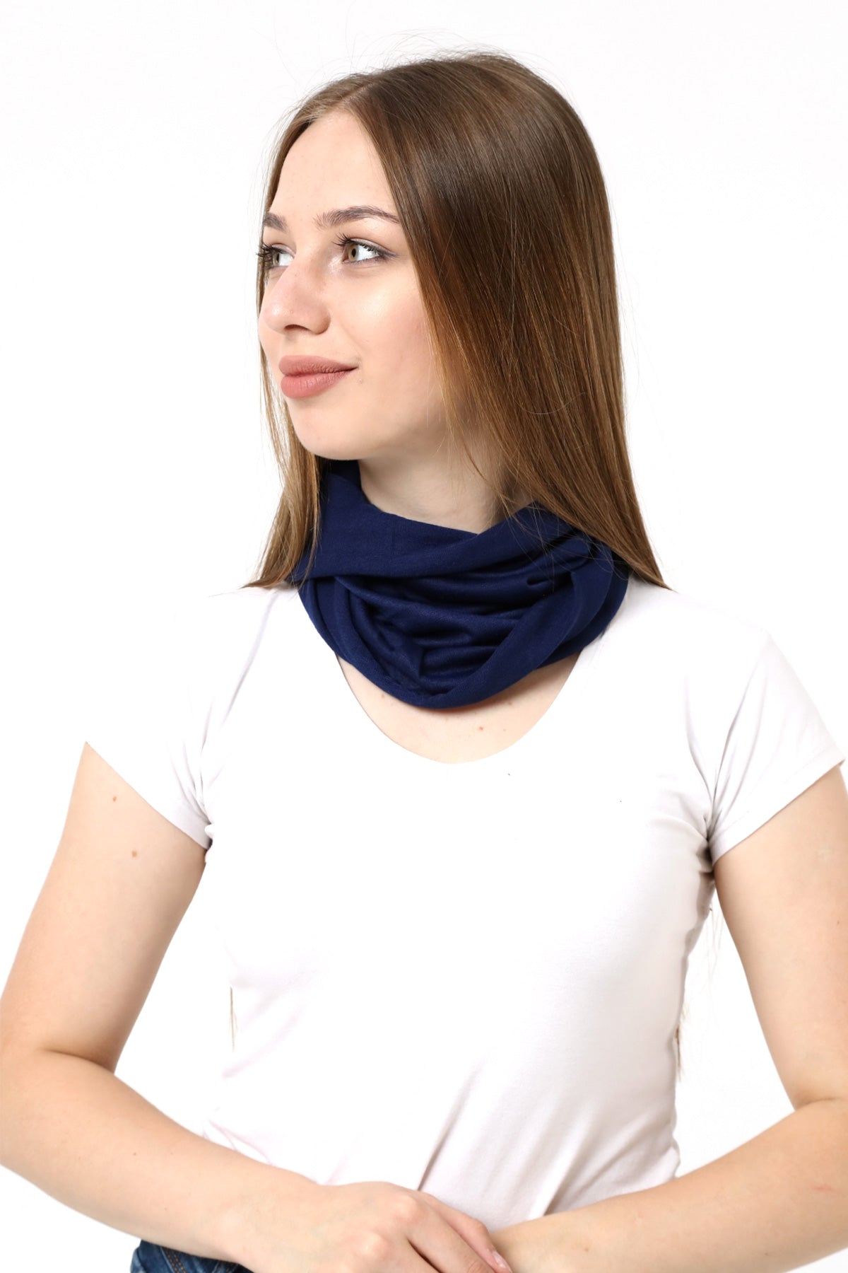 Buff Dikişsiz Boyunluk Maske Baf Bandana Saç Bandı Kamp Aksesuar Lacivert Desensiz - indirimsepeti