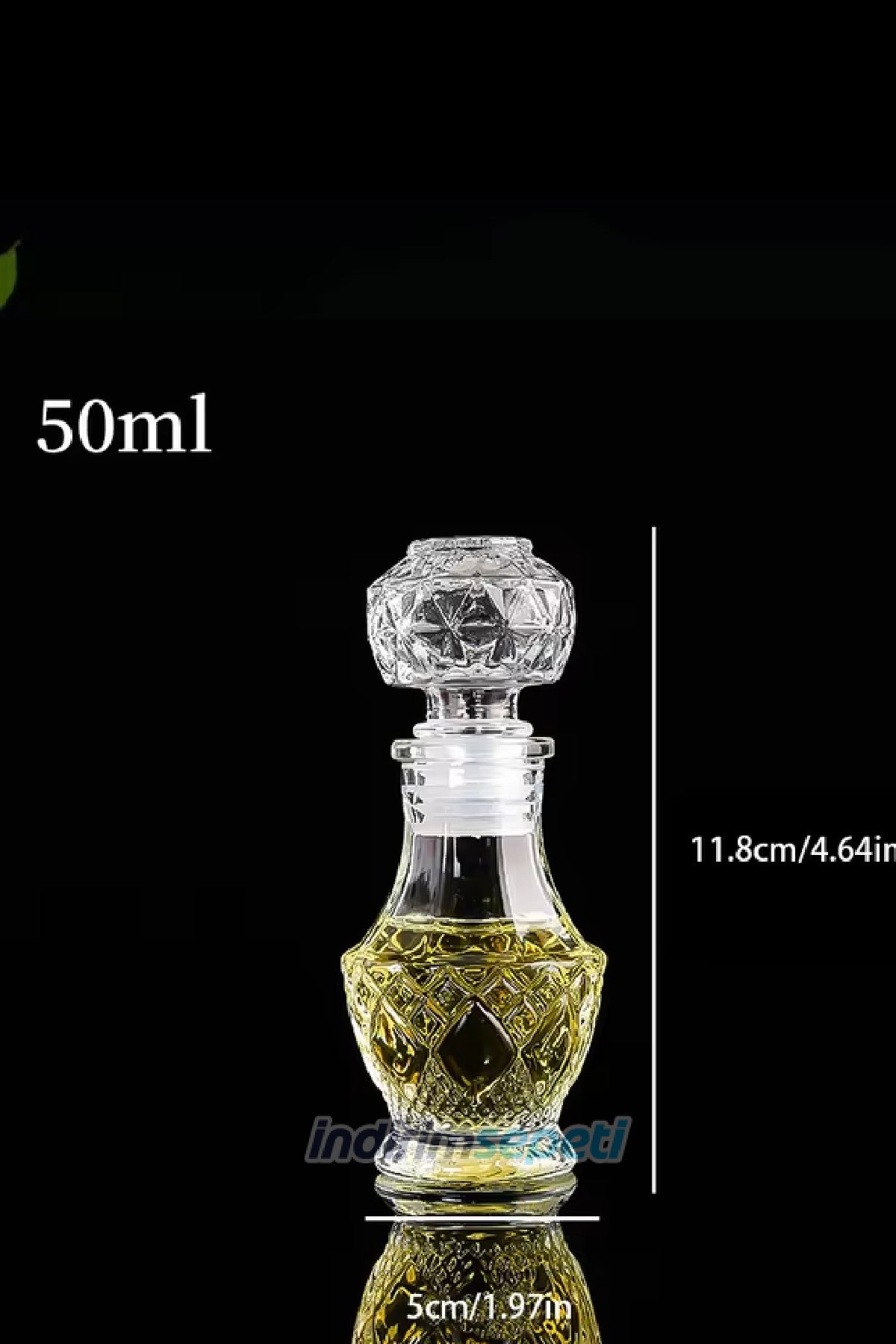 Şişe Cam Sultan Kapaklı Boş Kolonya Parfüm Şişesi 50 cc vidalı kapak Seyahat Hediyelik - indirimsepeti