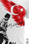 Kocatepe Mustafa Kemal Atatürk Imzası Ve Türk Bayrağı Baskılı T-shirt Yetişkin Kısal Kol T-shirt  23 Nisan 29 Ekim 10 Kasım