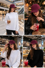 Bordo Mavi Renk Şapka Seti 2’li – Spor Şapka Unisex Takım Arkadaşı Kombin Cırtlı Ayarlanabilir Düz Kep Baseball