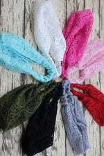 Dantelli Saç Bandı Bandanası Bahar ve Yaz Boho Stili, Lastikli Esnek Plaj ve Seyahat Pembe - indirimsepeti