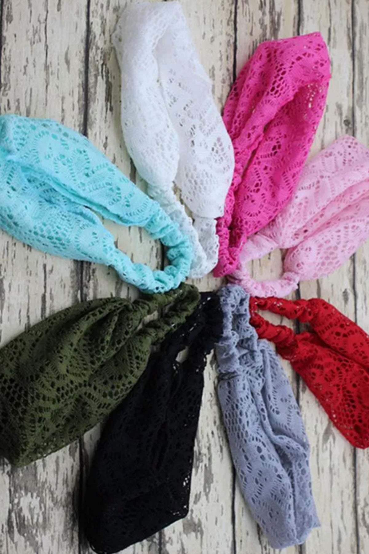 Dantelli Saç Bandı Bandanası Bahar ve Yaz Boho Stili, Lastikli Esnek Plaj ve Seyahat Pembe - indirimsepeti