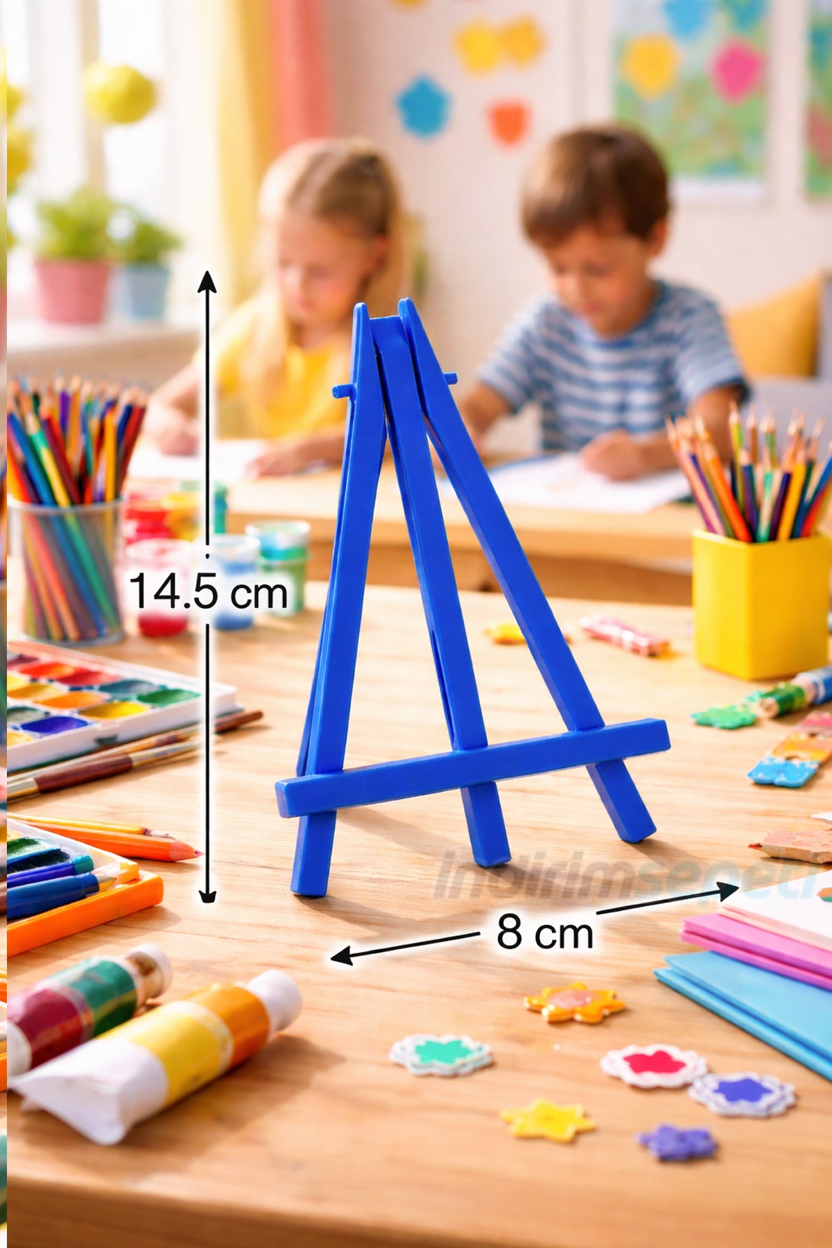 Mini Plastik Şövale 14,5 cm x 8 cm – Küçük Boy Resim Standı | Çocuklar İçin Masaüstü Şövale 1 Adet
