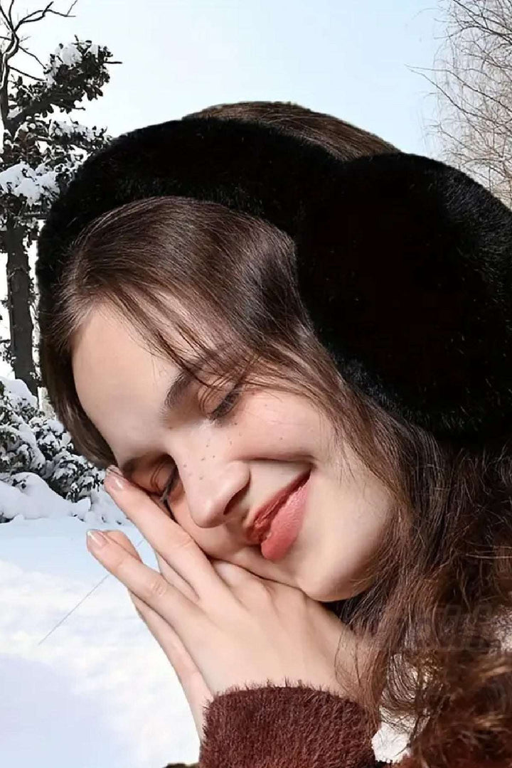 Trend Peluş Kulaklık Katlanır Model Soğuk Koruyucu Peluş Kalın Kışlık Soft Kulaklık Siyah - Indirimsepeti