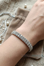 İkili Lastikli Gümüş Renk Su Yolu Bileklik – Kararmaz Şık Kadın Bileklik Seti