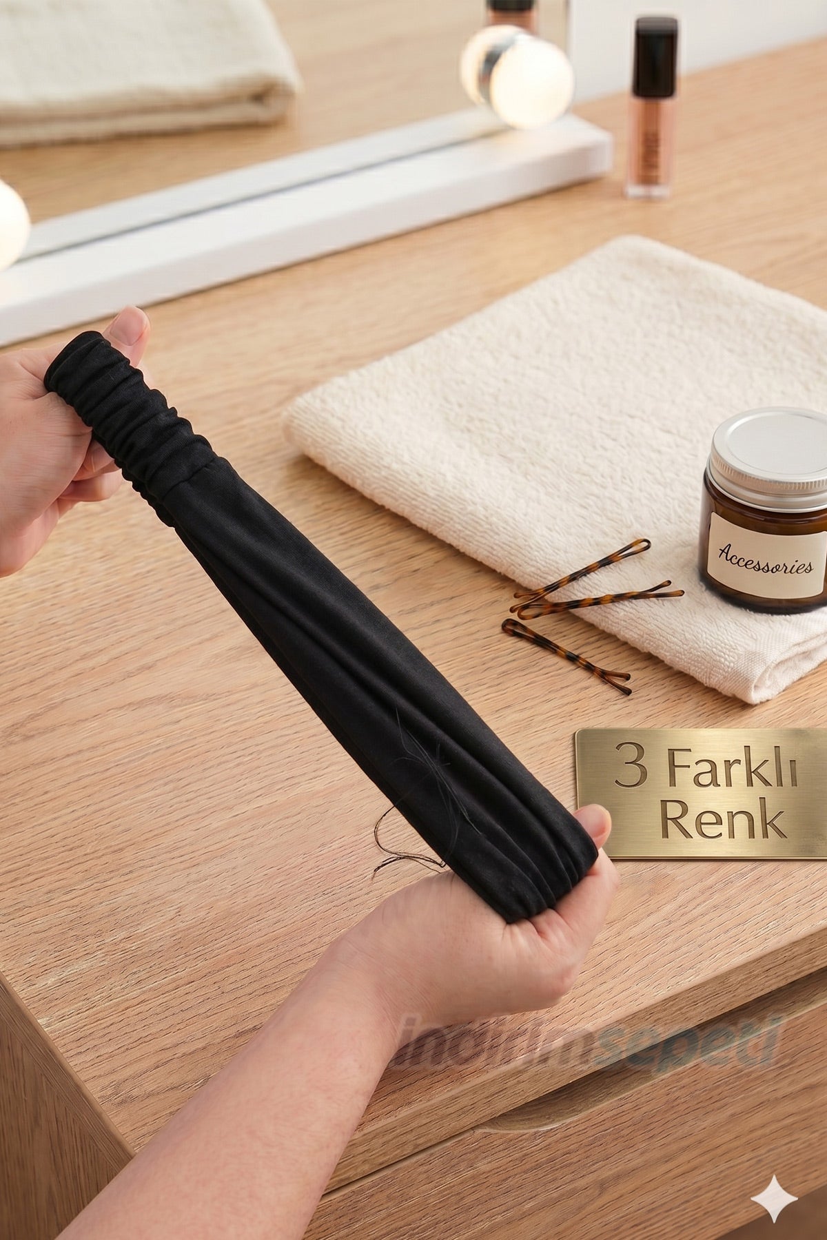 Lastikli Bandana Siyah Pamuklu Esnek Saç Bandı – Makyaj ve Cilt Bakım Spor unisex Saç Aksesuar - indirimsepeti