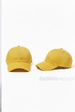 Unisex Sarı Kep Şapka – Ayarlanabilir, Günlük Spor Kombinlere Uygun Canlı Renk Basic Şapka