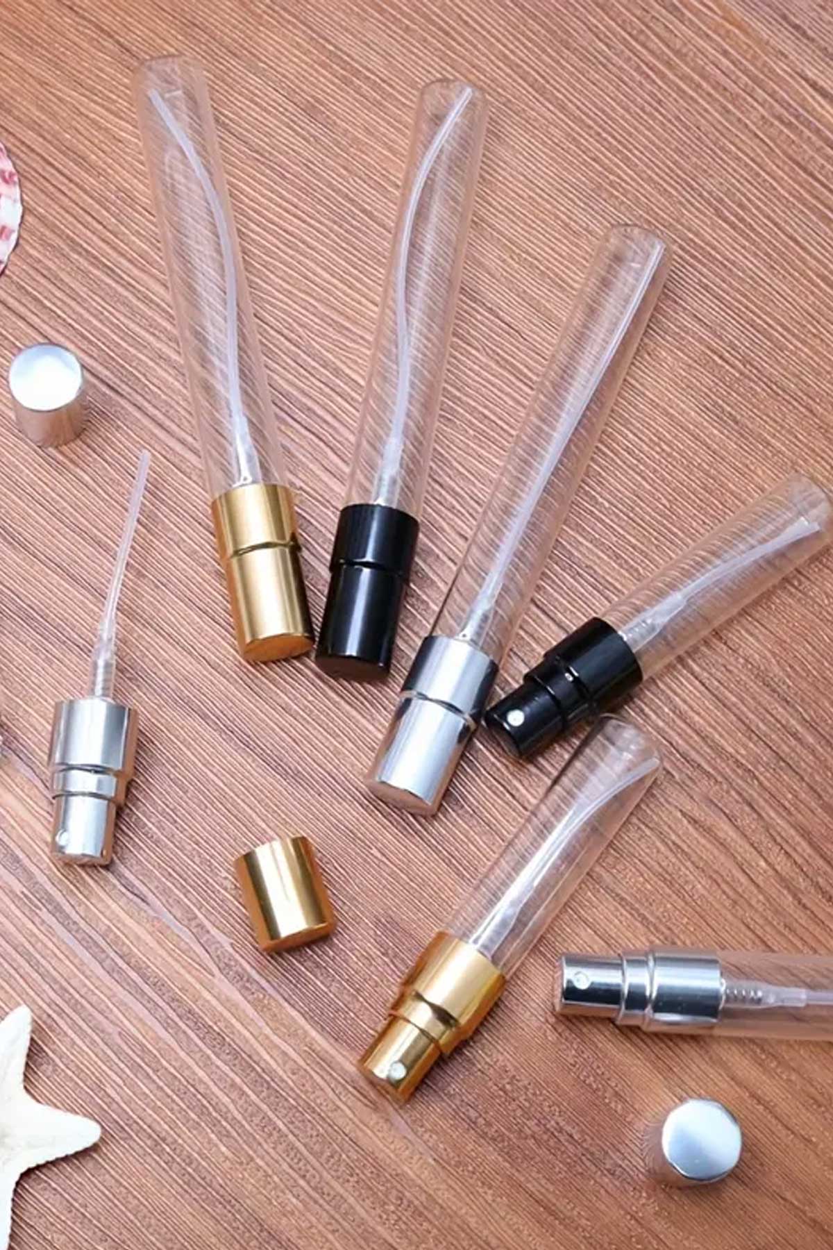 Cam Şişe ince Uzun 10 ml Fısfıs Sprey Hediyelik Cam Kolonya Şişesi Düğün, Nişan, Söz Gümüş Kapak - indirimsepeti