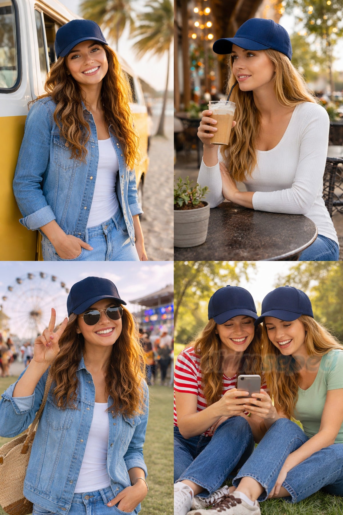 Lacivert Baseball Şapka – Günlük Kombinlere Uygun Spor Kep  Ayarlı Lacivert Kep Şapka