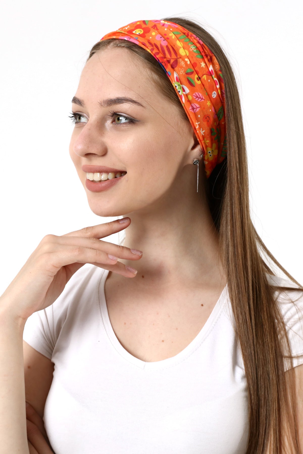 Buff Dikişsiz Boyunluk Maske Baf Bandana Saç Bandı Kamp Aksesuar Çiçek Turuncu - indirimsepeti