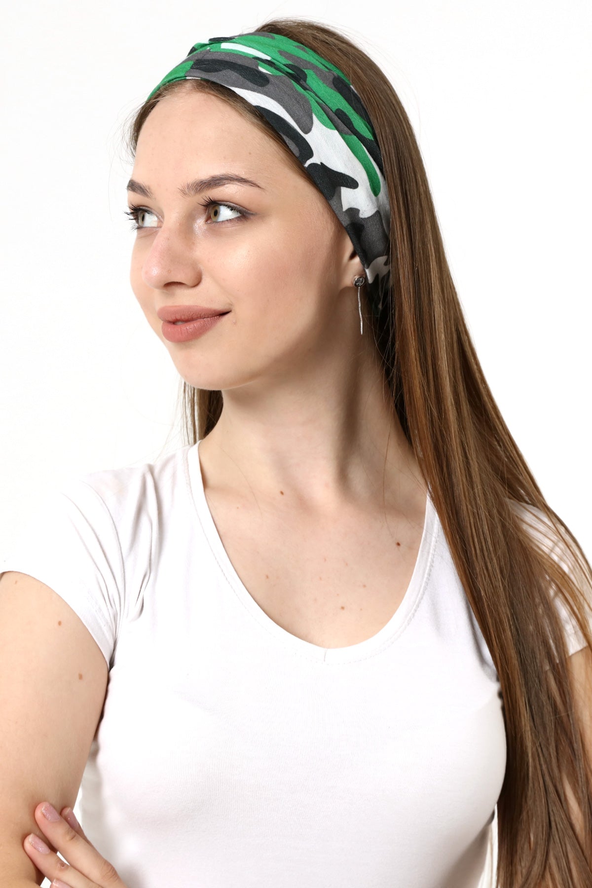 Buff Dikişsiz Boyunluk Maske Baf Bandana Saç Bandı Kamp Aksesuar Yeşil Kamuflaj - indirimsepeti