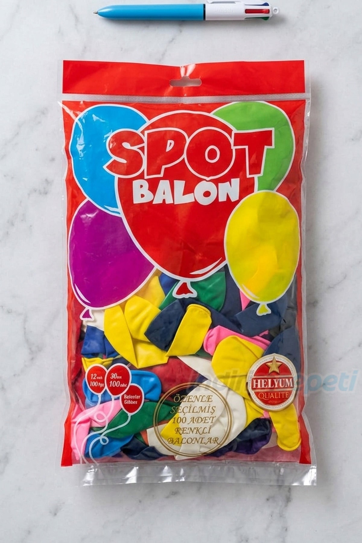 100 Adet Karışık Renk Balon 12 inç (30 cm) – Parti, Doğum Günü ve Organizasyon Balon Seti - indirimsepeti