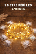 1 Metre 3 Modlu Pilli Peri Led – Sürekli / Yanıp Sönen / Nabız Modlu Dekor Işığı Mini Güç Kutulu Dekoratif led