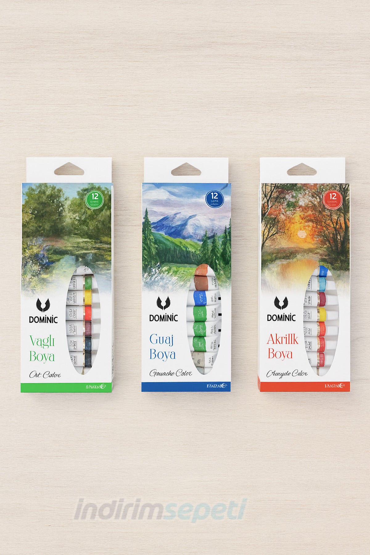 3’lü Sanat Seti – Guaj Boya 12x9ml, Akrilik Boya 12x5ml ve Profesyonel Guaj Boya Seti – 36 Renk Hobi & Sanat Boyama Seti - indirimsepeti