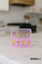 İlaç ve Takı Saklama Kutusu Sevimli 5 Bölmeli – Happy Tasarım (7×9×2 cm) - indirimsepeti