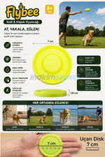 Mini Frizbi 7 cm Yumuşak Kauçuk Kedi Köpek Oyuncağı | Cep Boy At Tut Yakala Oyunu